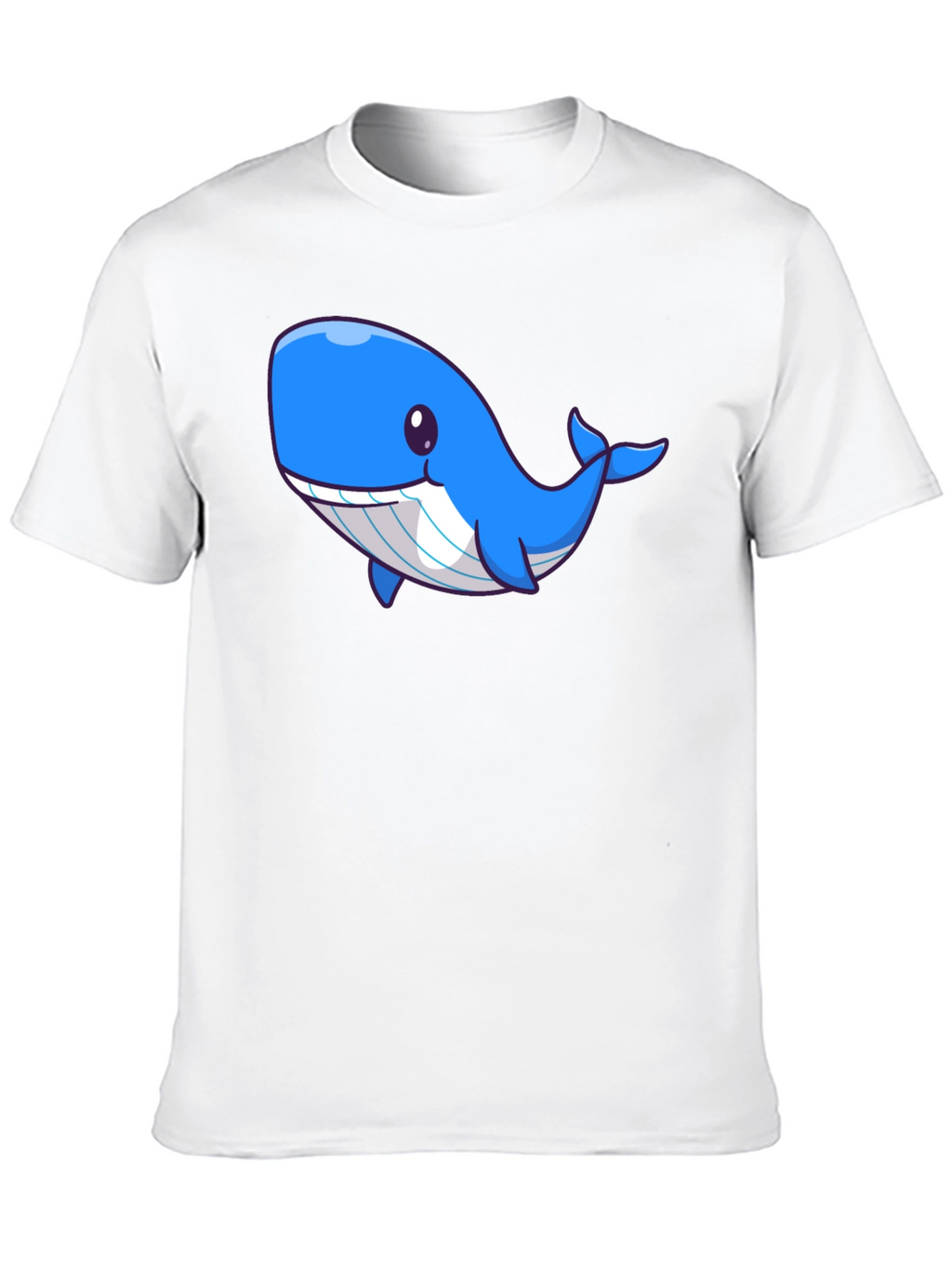 Cute Blue Whale Graphic Black T-Shirt