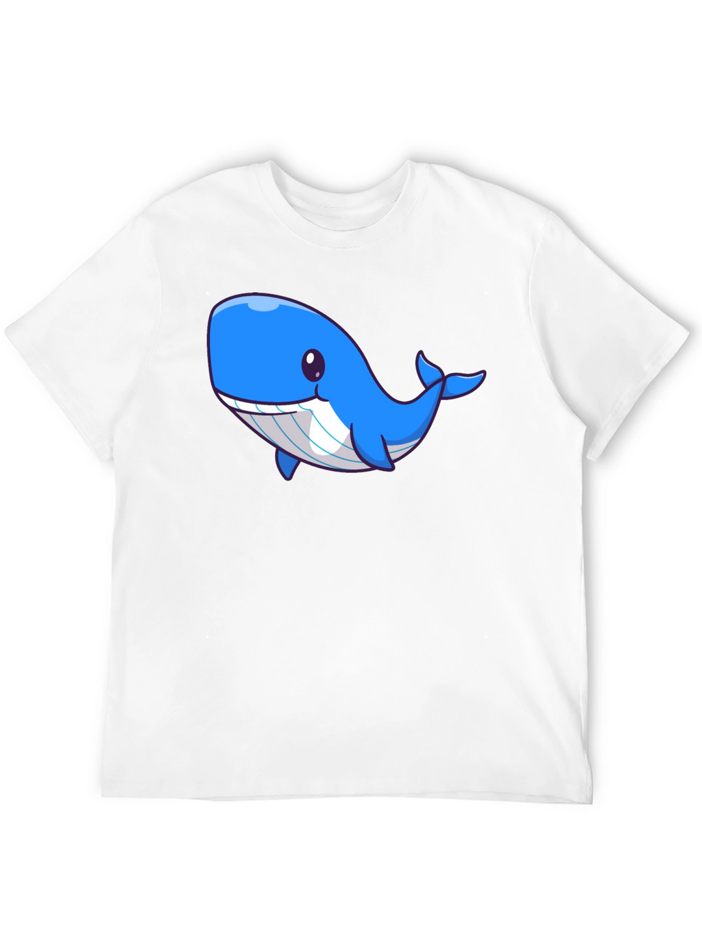 Cute Blue Whale Graphic Black T-Shirt
