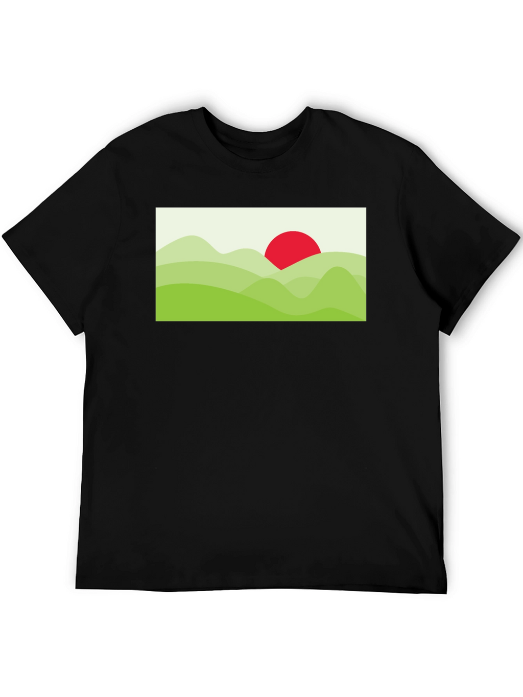 Graphic Tee: Landscape Sun T-Shirt - Black