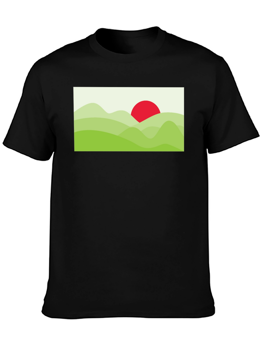 Graphic Tee: Landscape Sun T-Shirt - Black