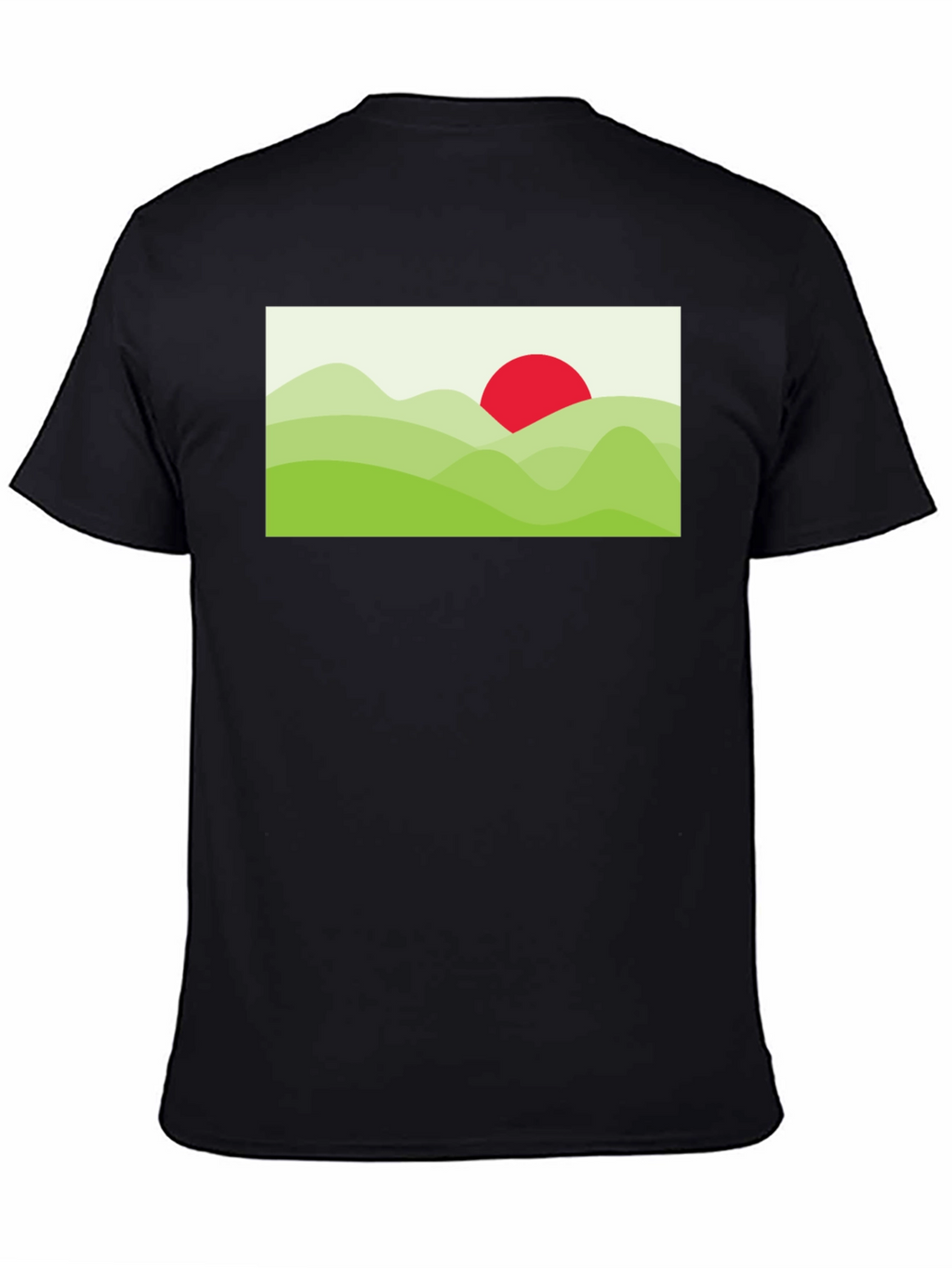 Graphic Tee: Landscape Sun T-Shirt - Black