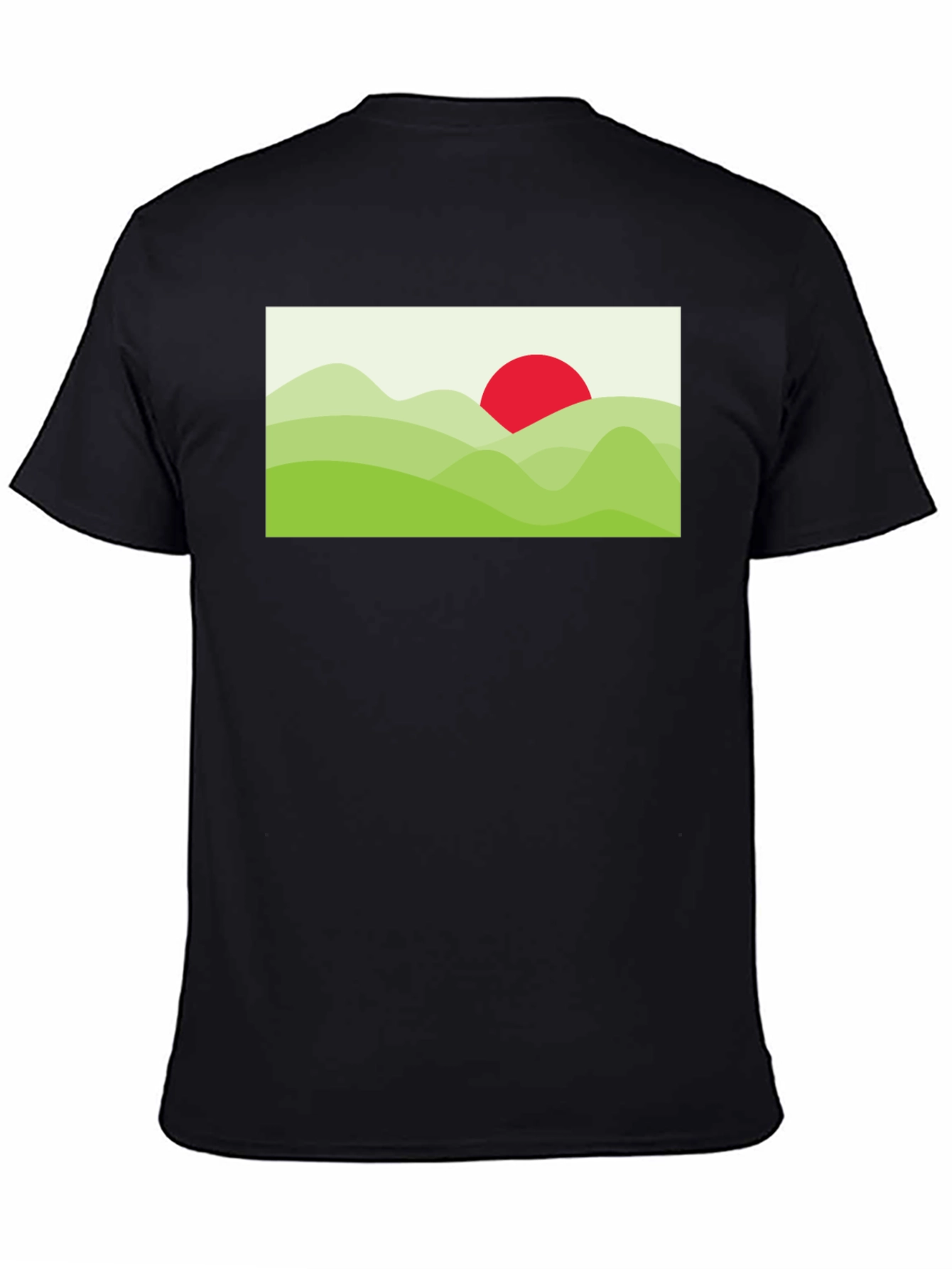 Graphic Tee: Landscape Sun T-Shirt - Black