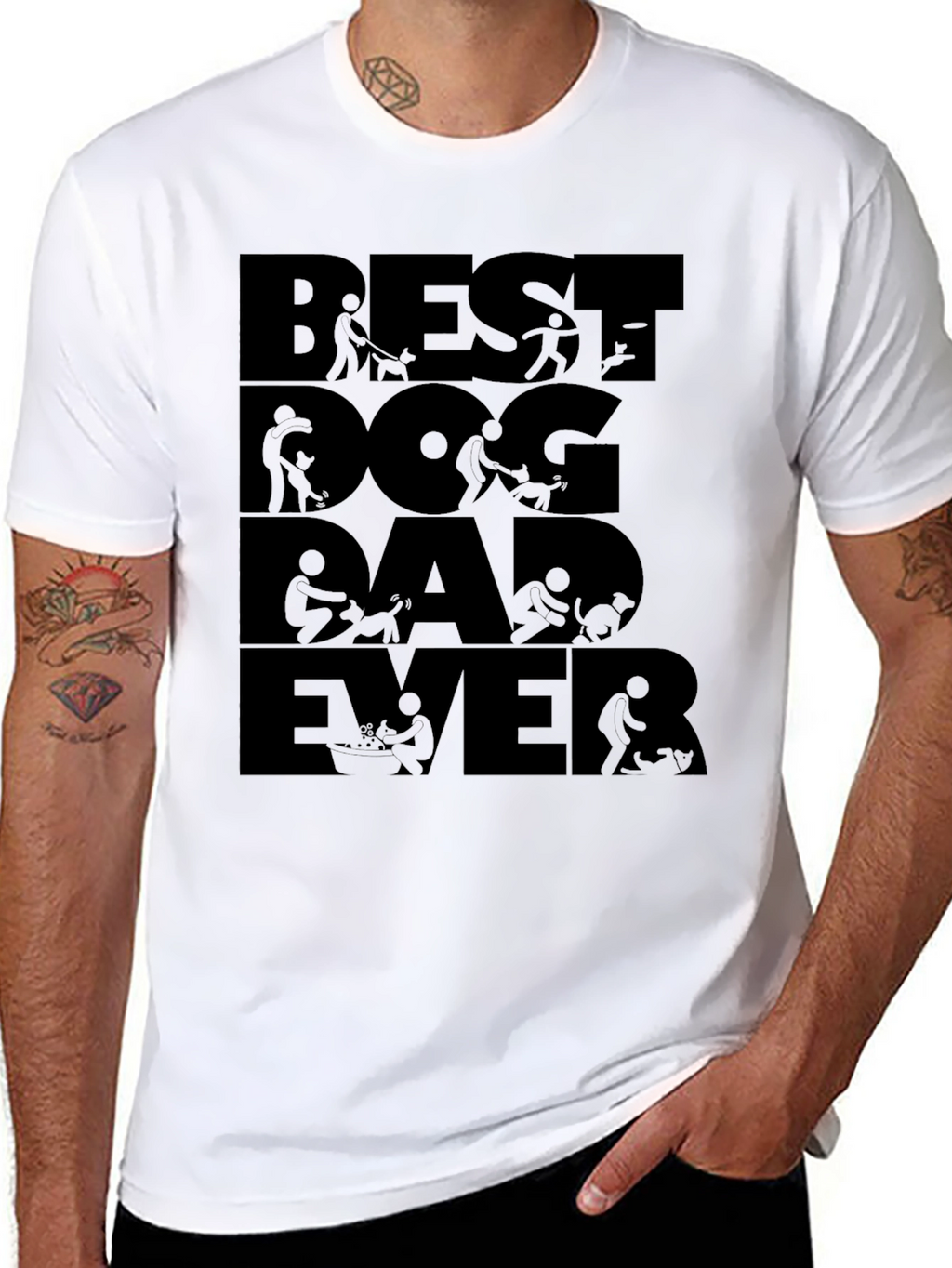 Best Dog Dad Ever Black Graphic Tee