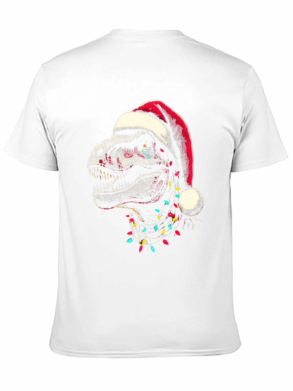Dino Christmas T-Shirt - Santa Hat Trex