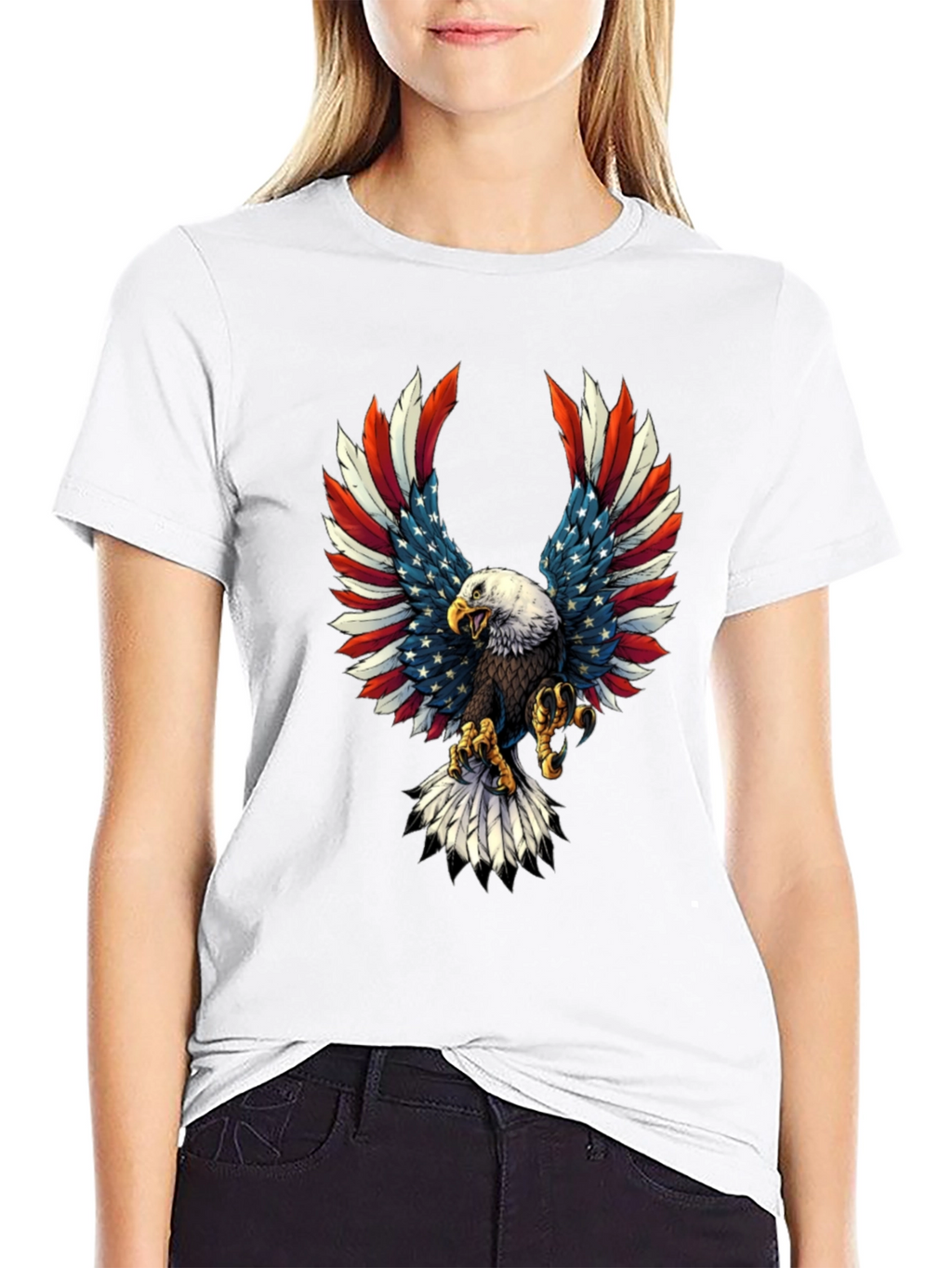 Patriotic Eagle USA Flag Graphic T-Shirt