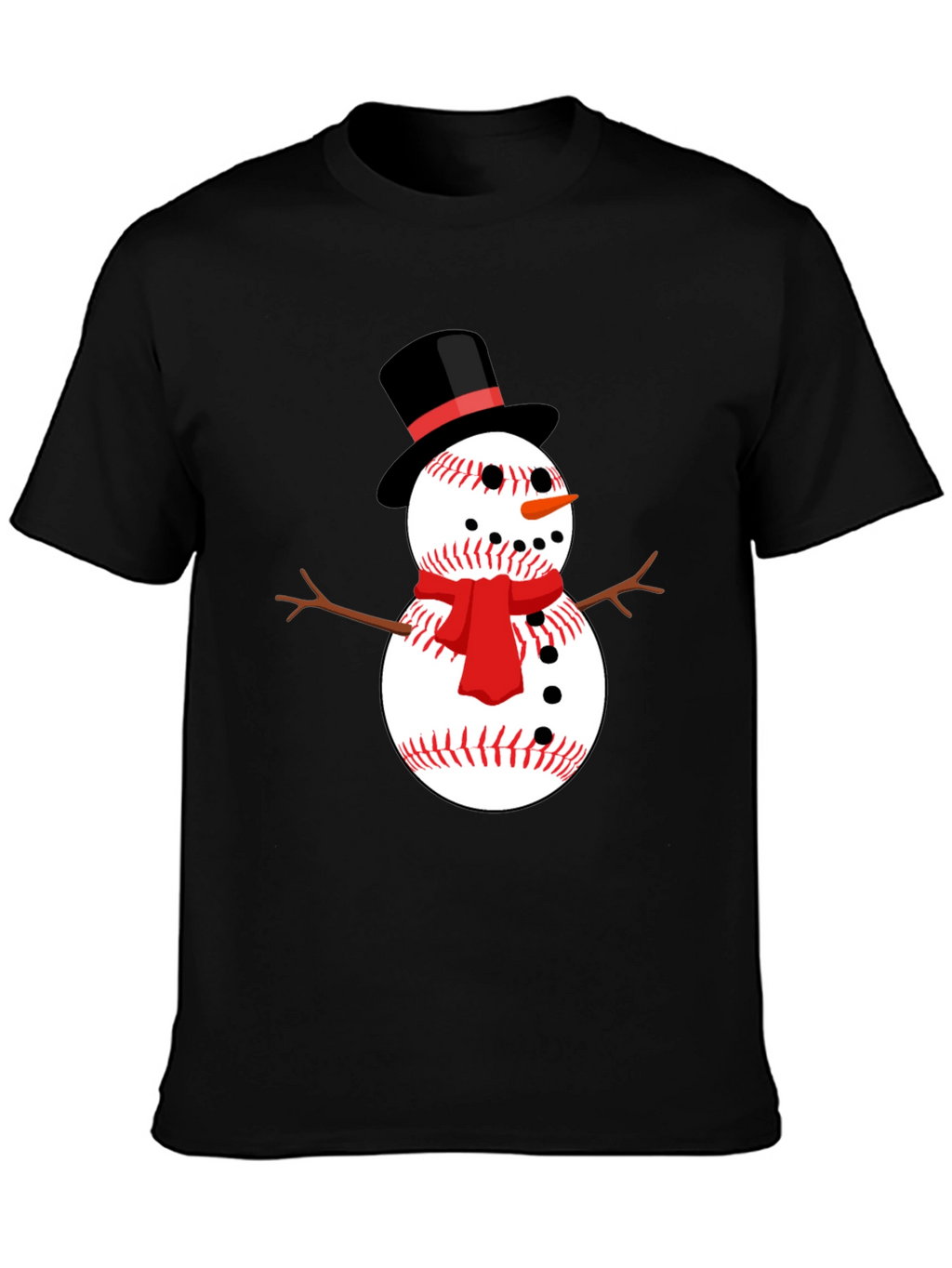 Baseball Snowman Graphic Tee