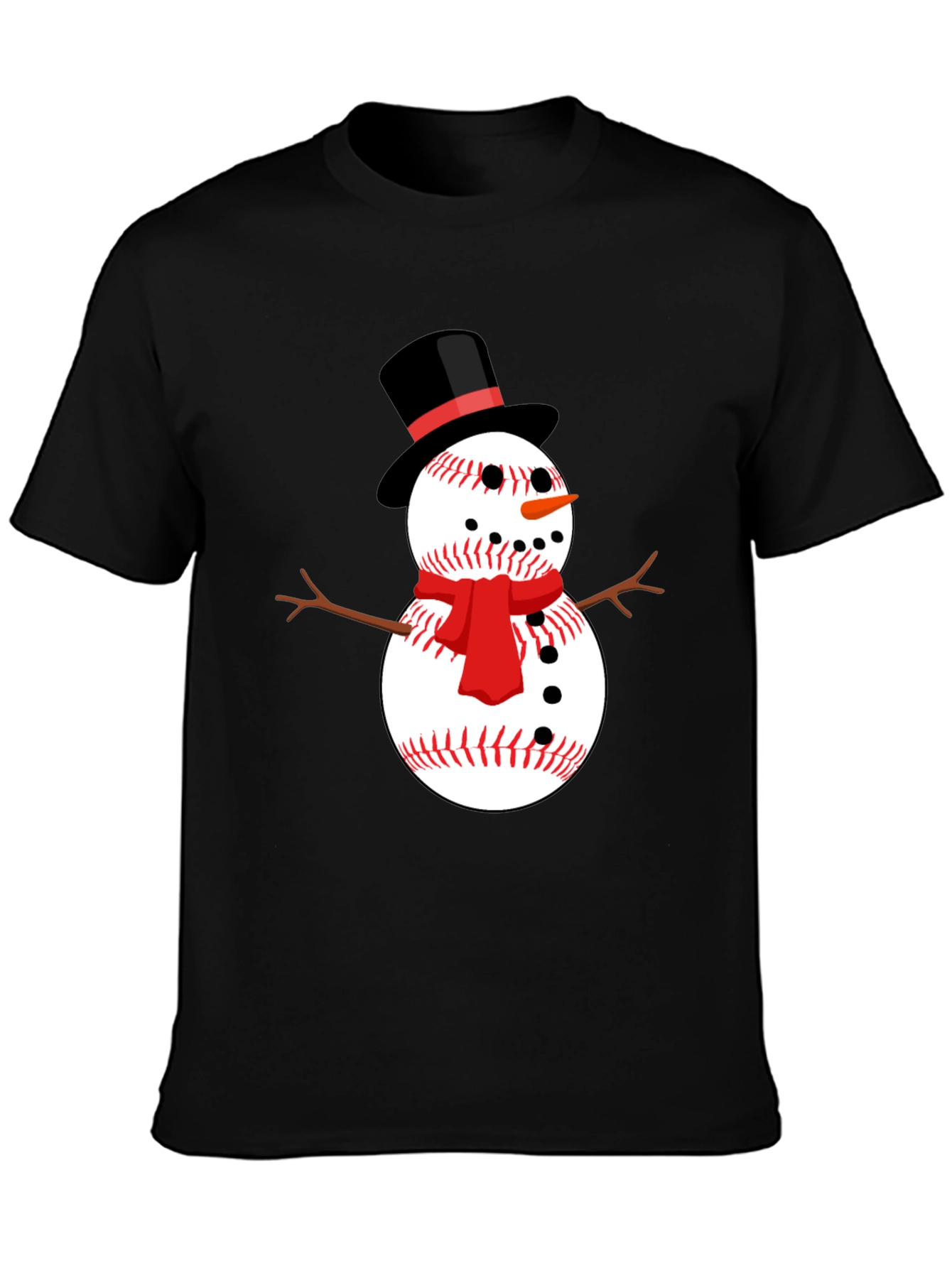 Baseball Snowman Graphic Tee