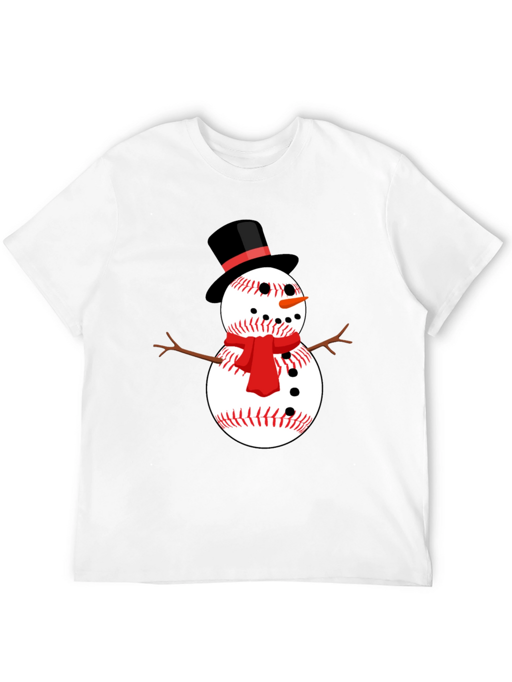 Baseball Snowman Graphic Tee