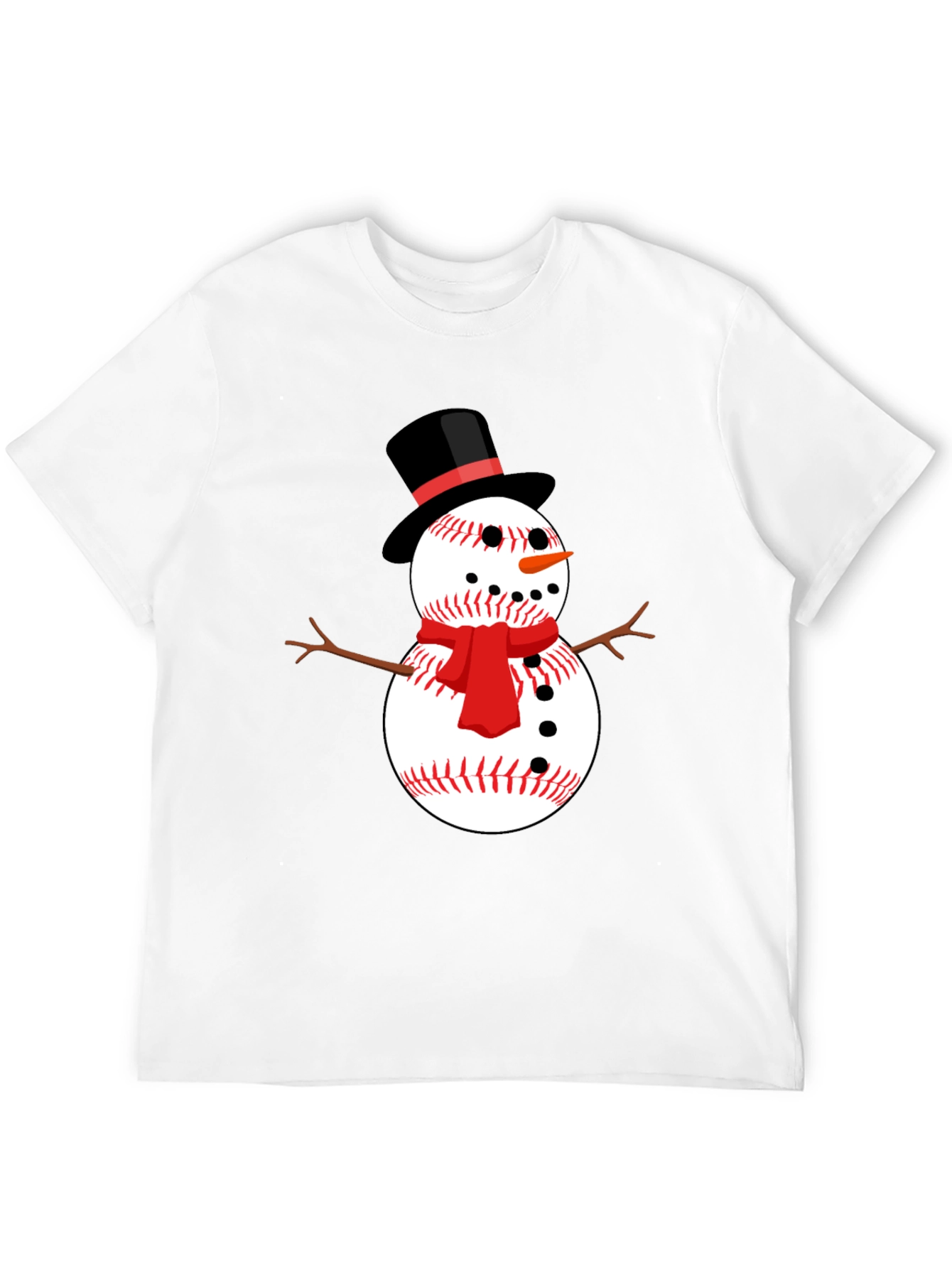 Baseball Snowman Graphic Tee