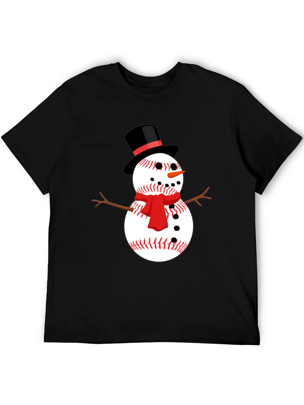 Baseball Snowman Graphic Tee