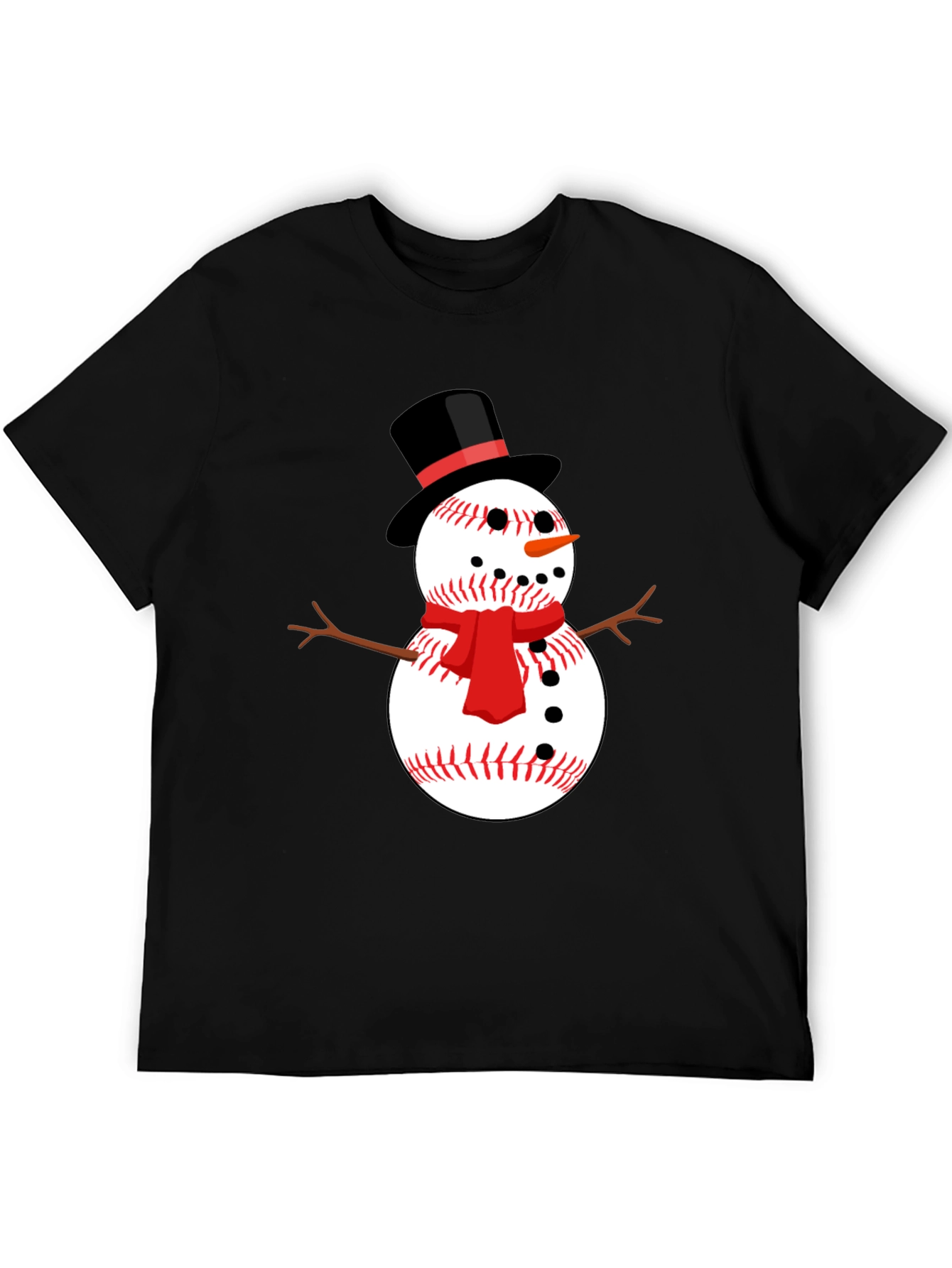 Baseball Snowman Graphic Tee