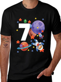 7th Birthday Space Theme T-Shirt