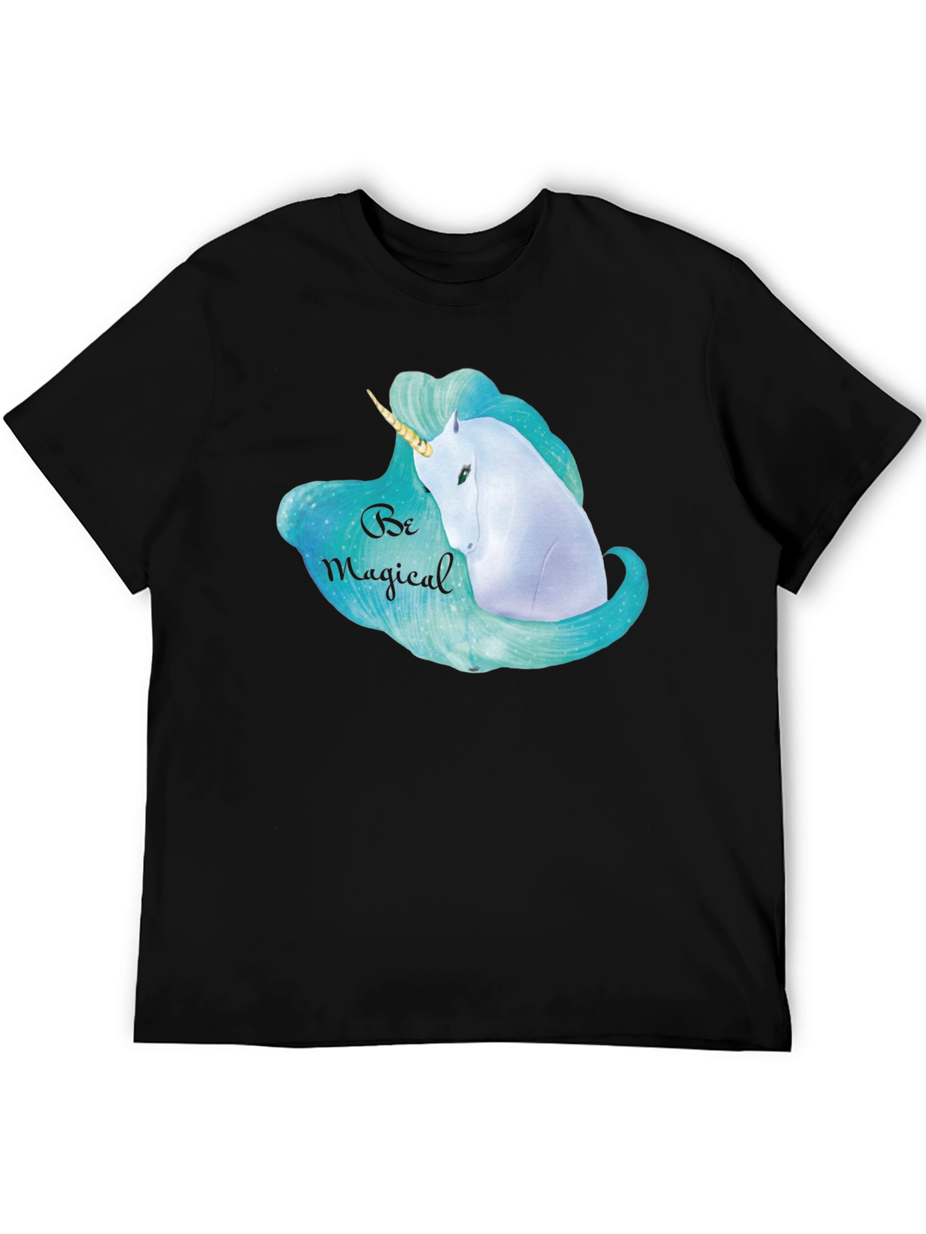 Magical Unicorn Graphic Black T-Shirt