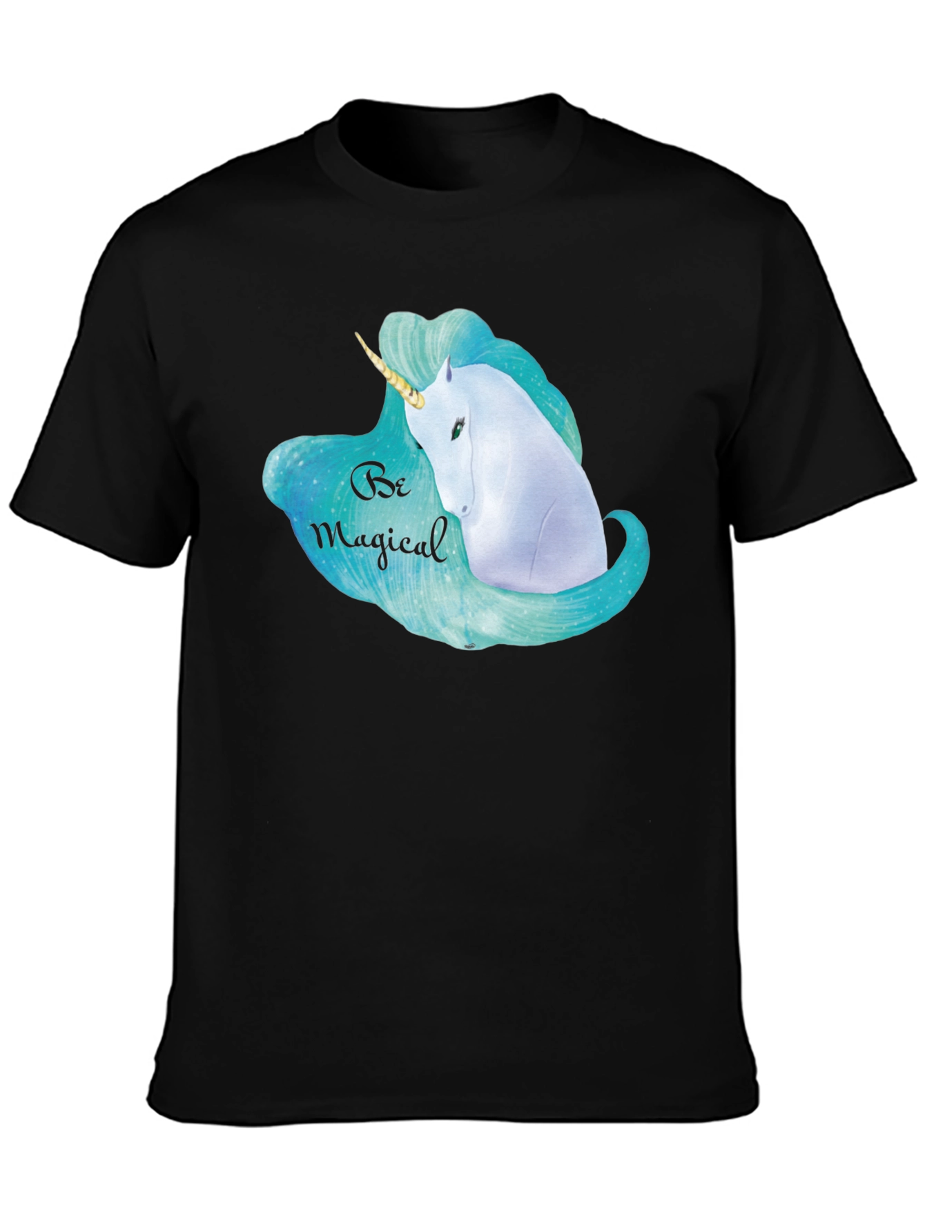Magical Unicorn Graphic Black T-Shirt