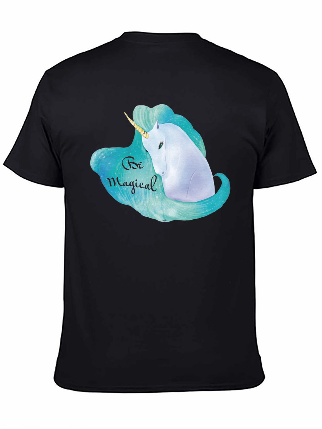 Magical Unicorn Graphic Black T-Shirt