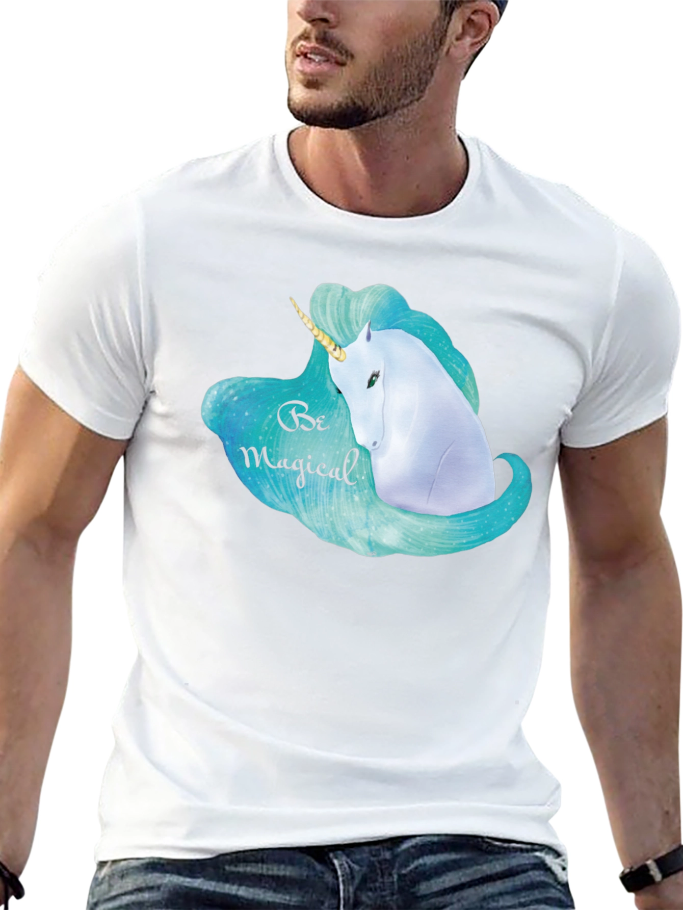 Magical Unicorn Graphic Black T-Shirt