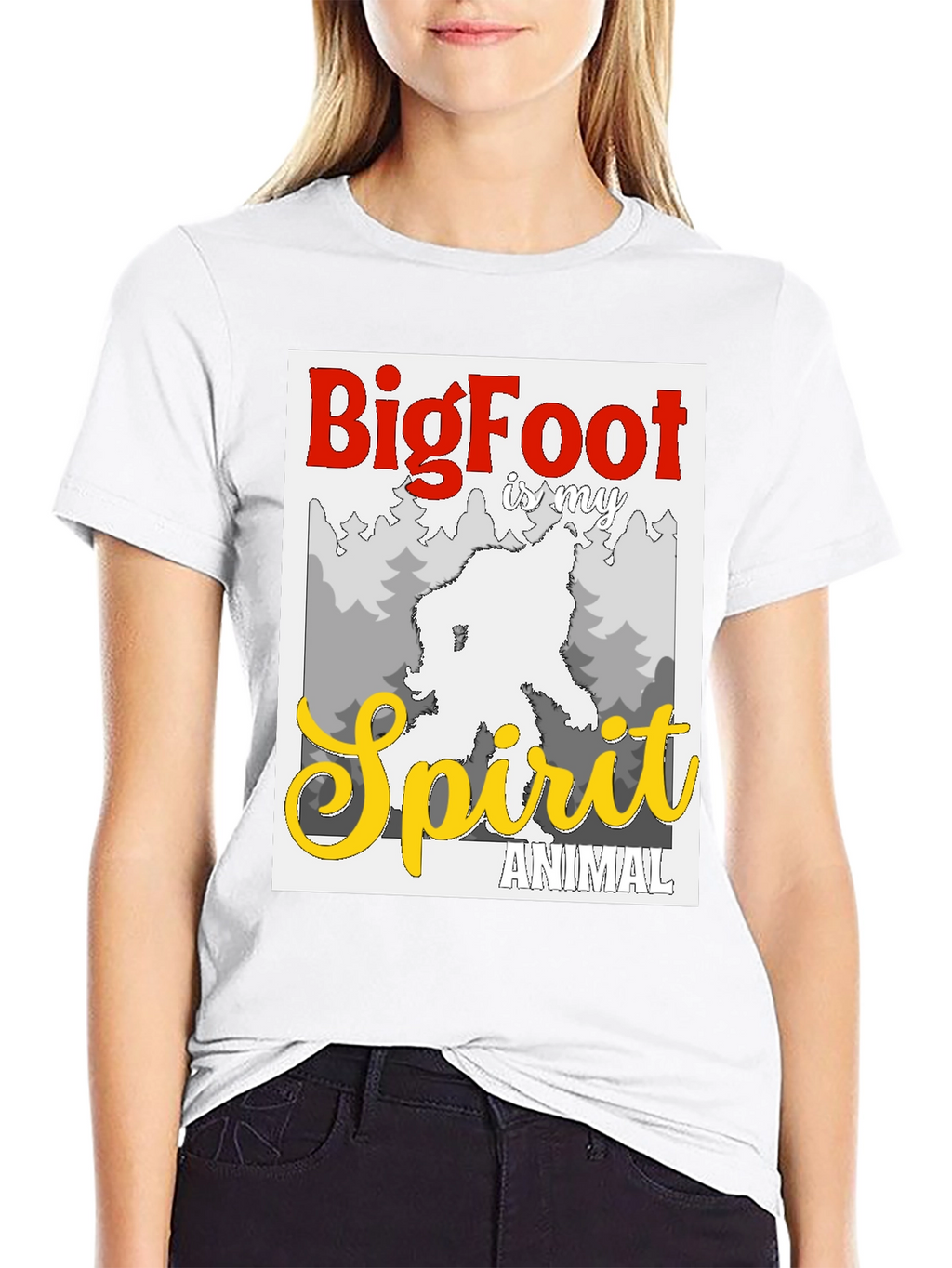 Bigfoot Spirit Animal Graphic Tee - Black