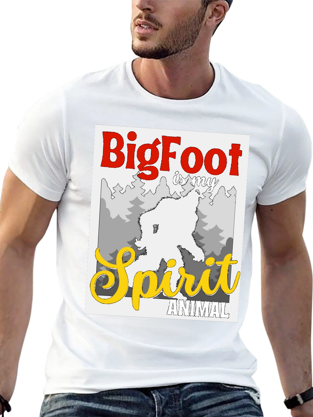 Bigfoot Spirit Animal Graphic Tee - Black