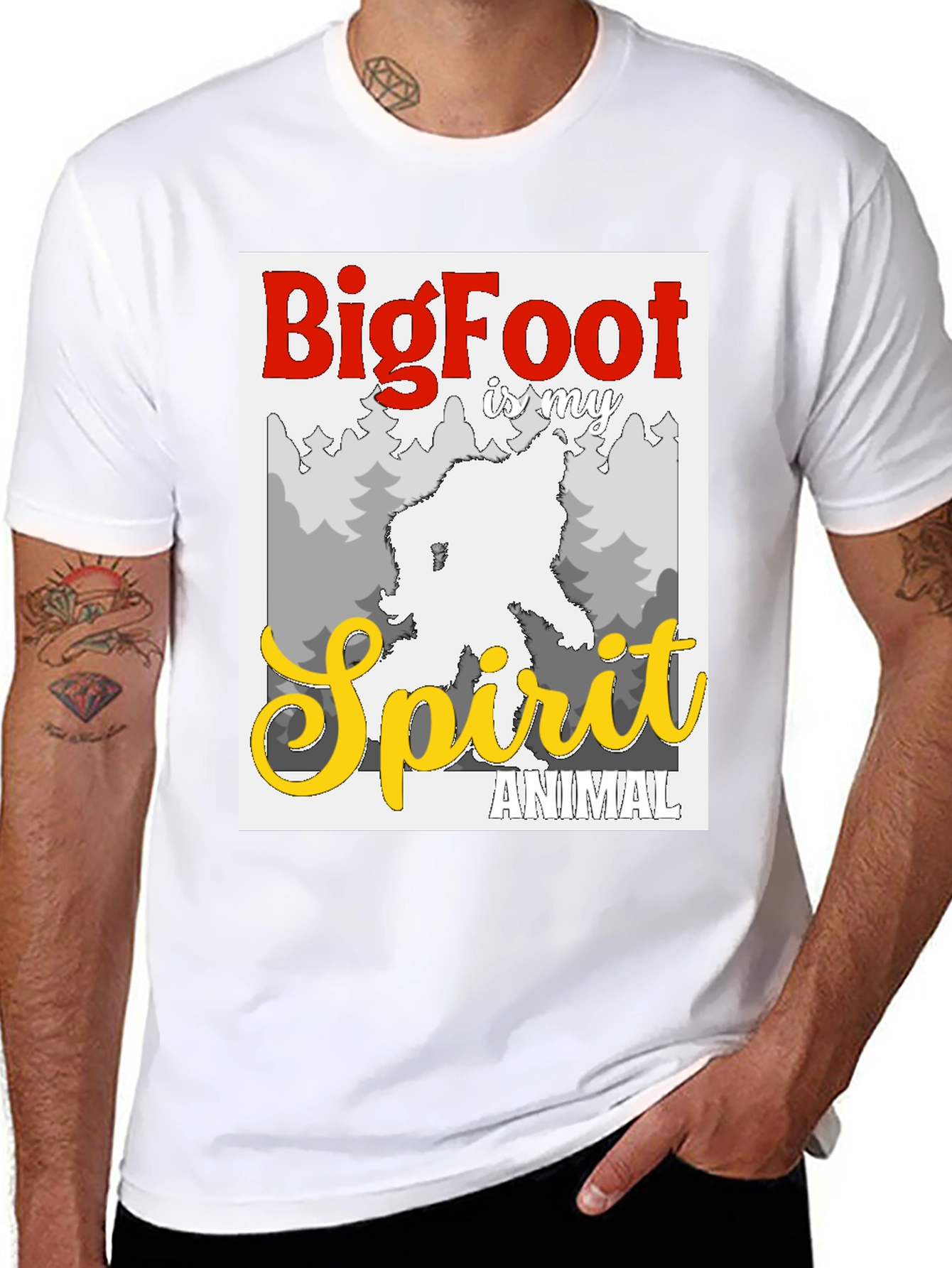 Bigfoot Spirit Animal Graphic Tee - Black