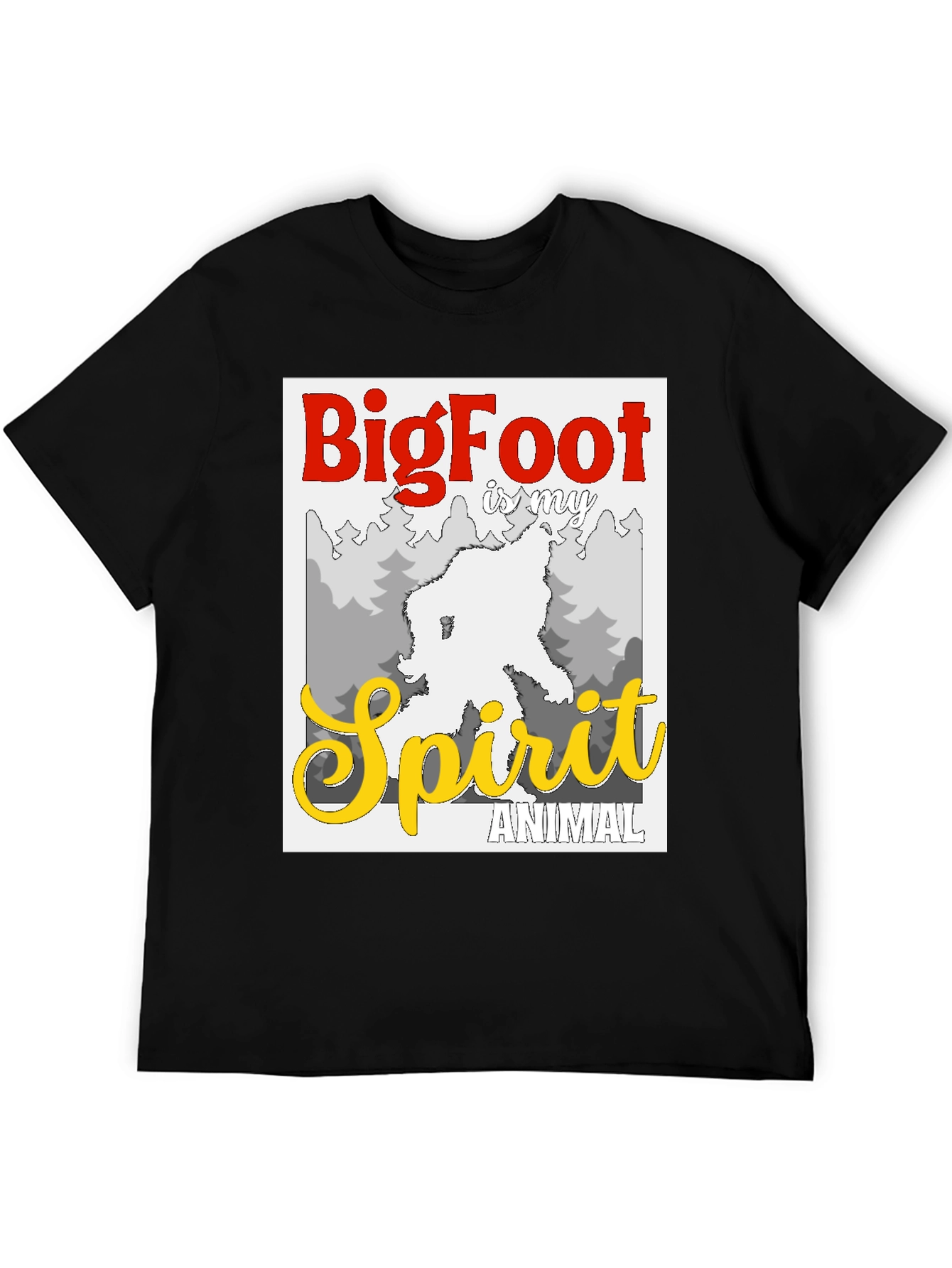 Bigfoot Spirit Animal Graphic Tee - Black