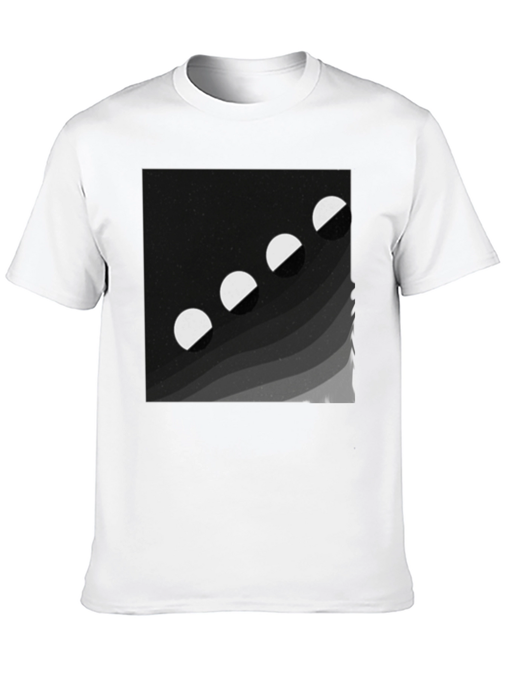 Lunar Phase Graphic Tee - Black Cotton Comfort