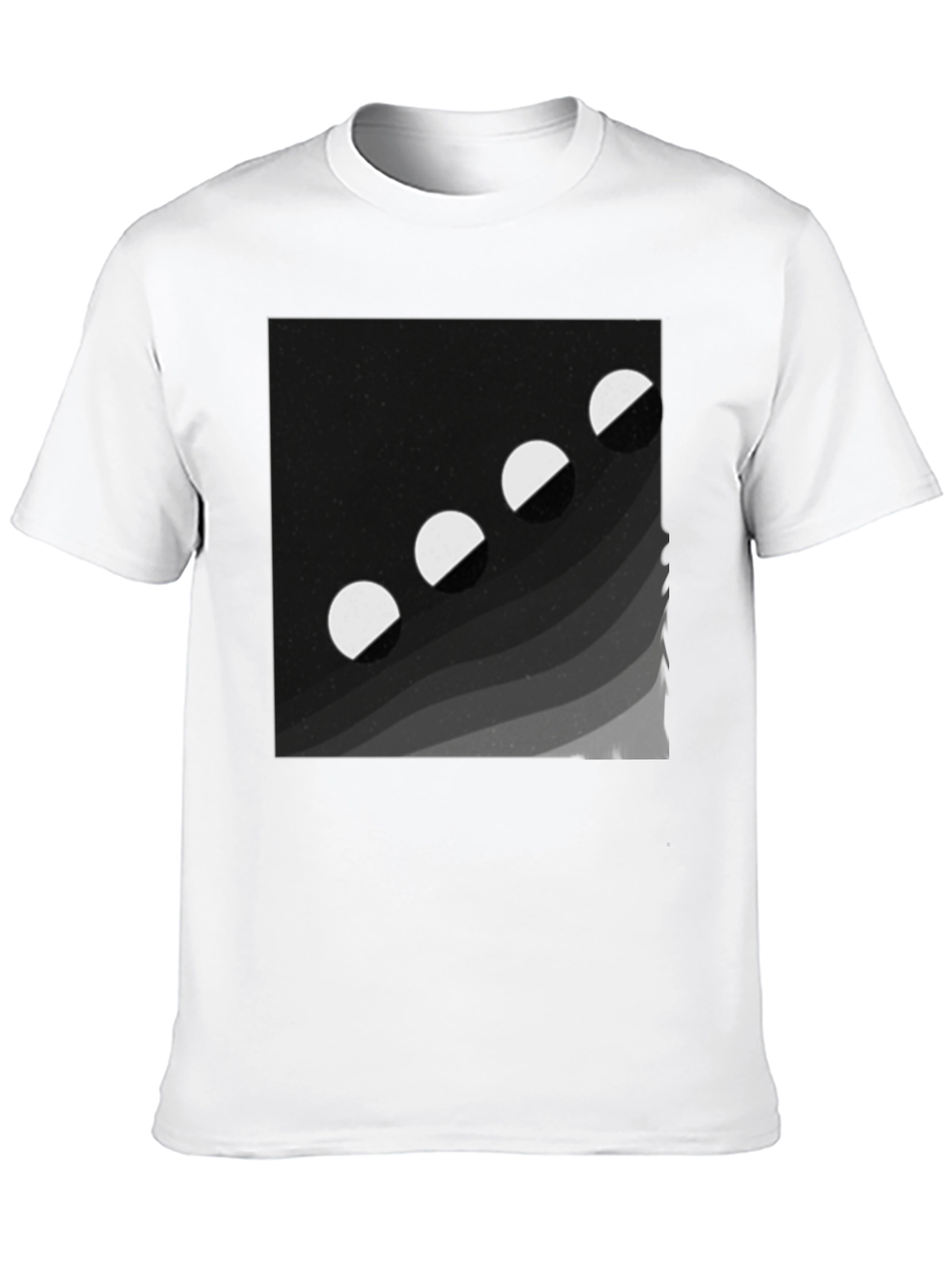 Lunar Phase Graphic Tee - Black Cotton Comfort