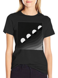 Lunar Phase Graphic Tee - Black Cotton Comfort