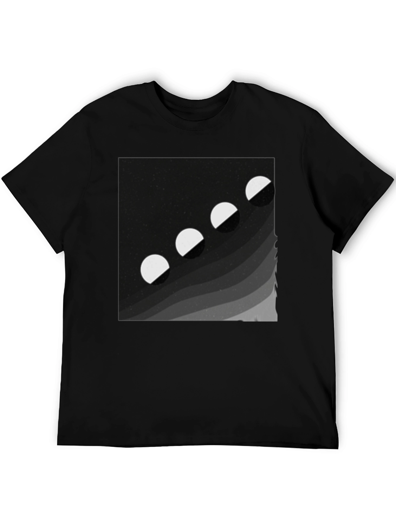 Lunar Phase Graphic Tee - Black Cotton Comfort