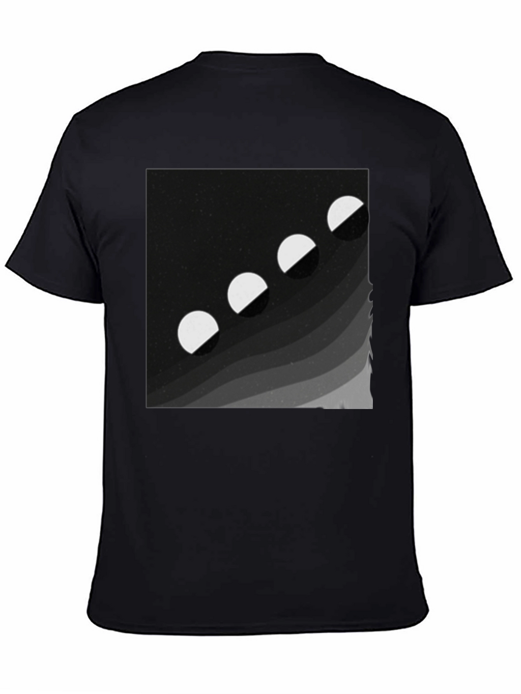 Lunar Phase Graphic Tee - Black Cotton Comfort