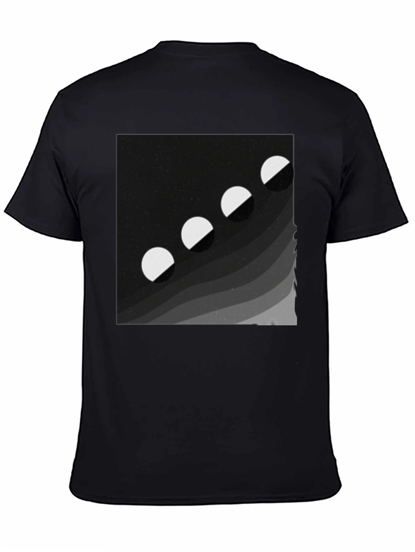 Lunar Phase Graphic Tee - Black Cotton Comfort