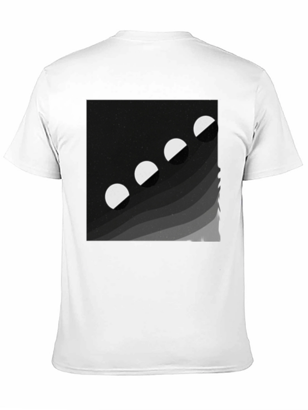 Lunar Phase Graphic Tee - Black Cotton Comfort