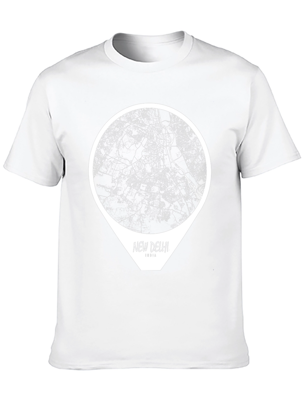 New Delhi India Map T-Shirt - Black