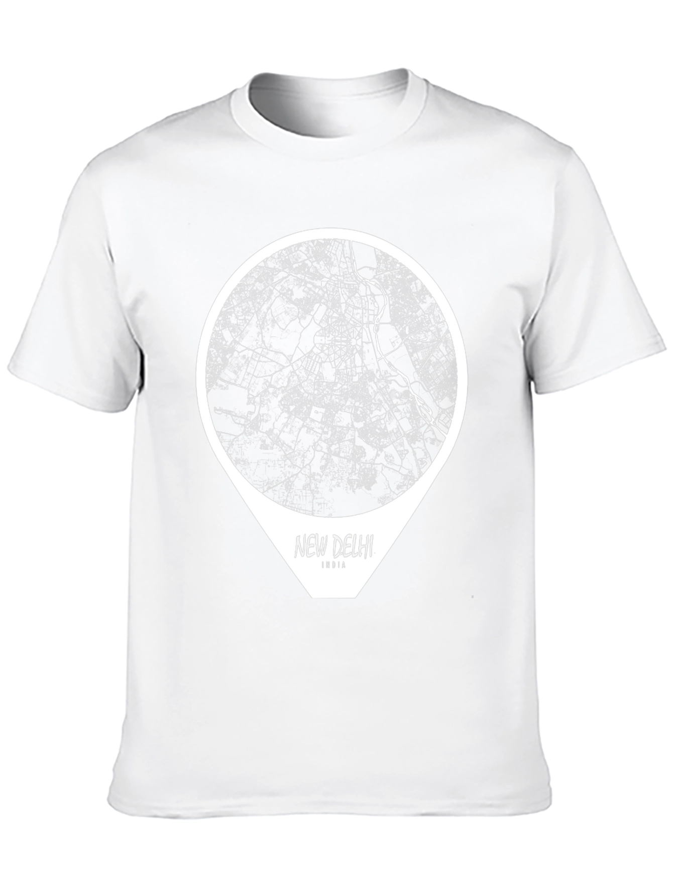 New Delhi India Map T-Shirt - Black