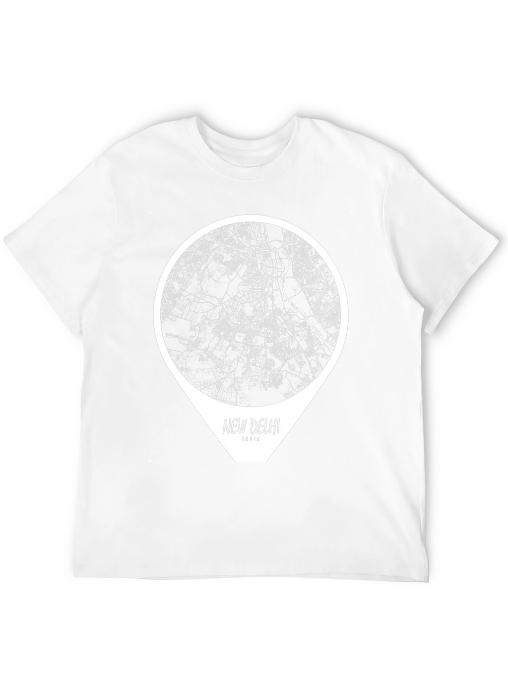 New Delhi India Map T-Shirt - Black