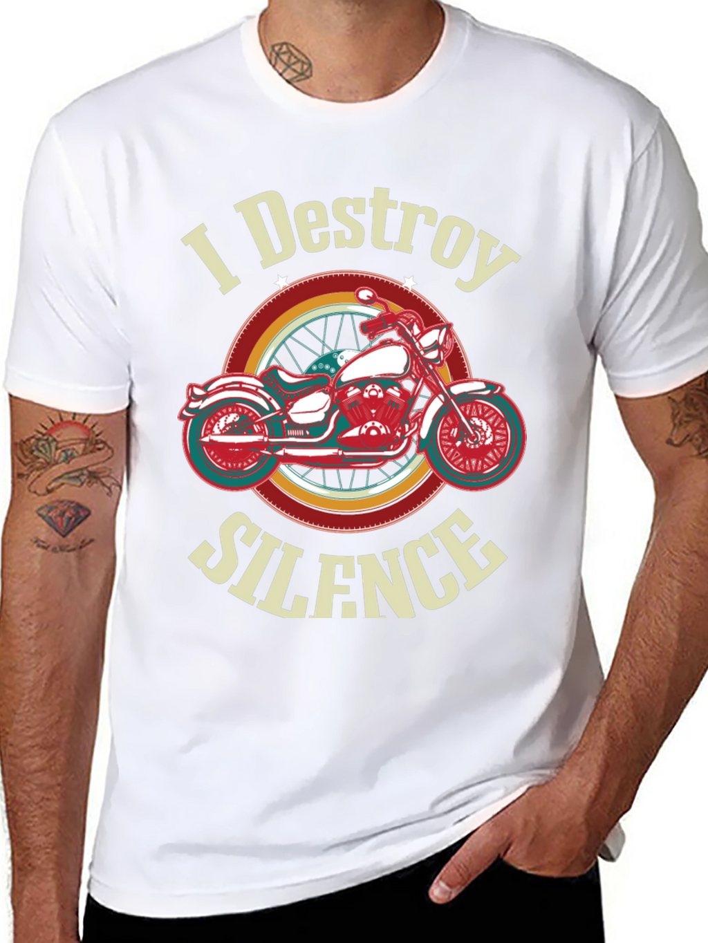 I Destroy Silence Motorcycle Graphic T-Shirt