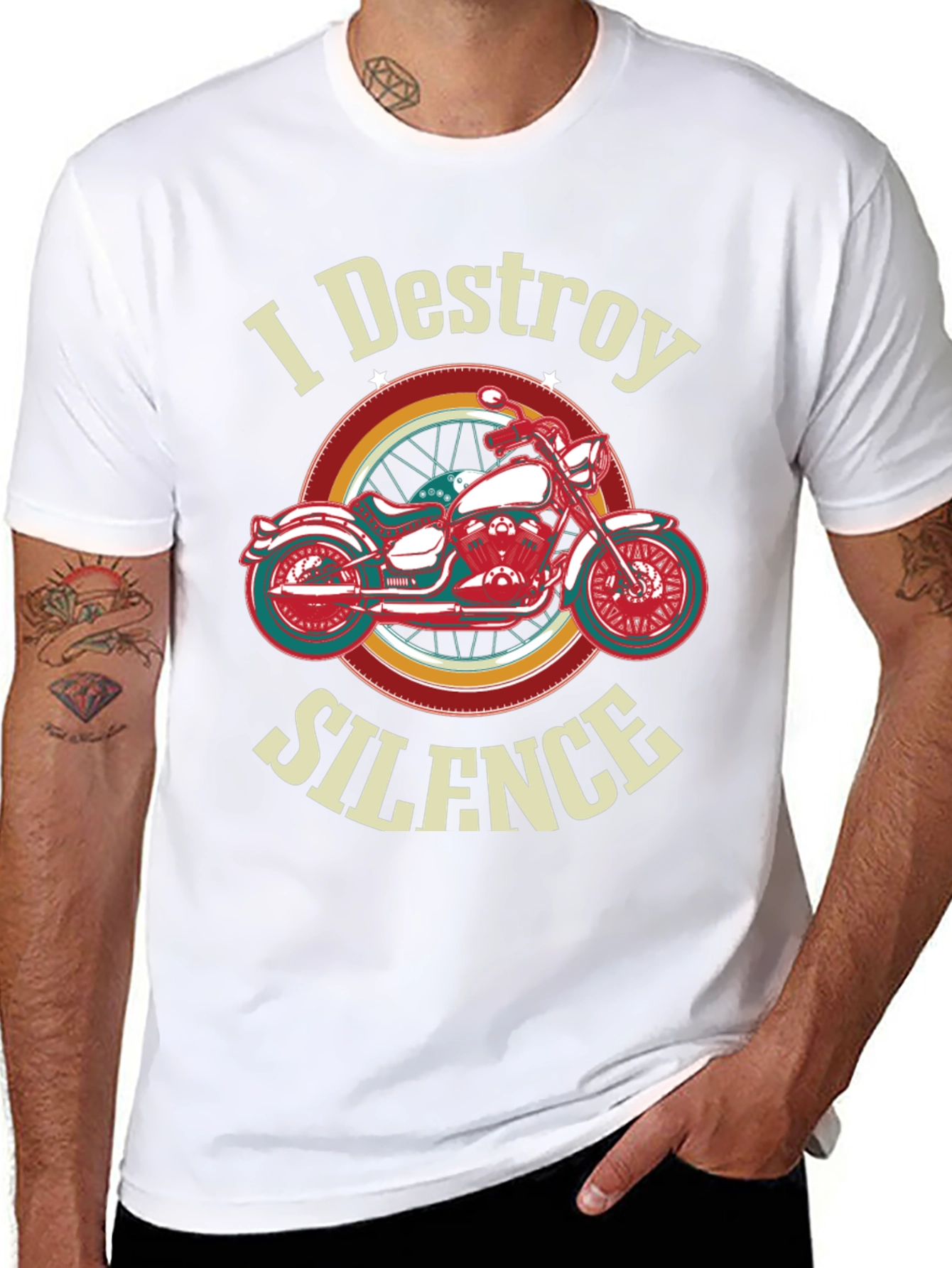 I Destroy Silence Motorcycle Graphic T-Shirt