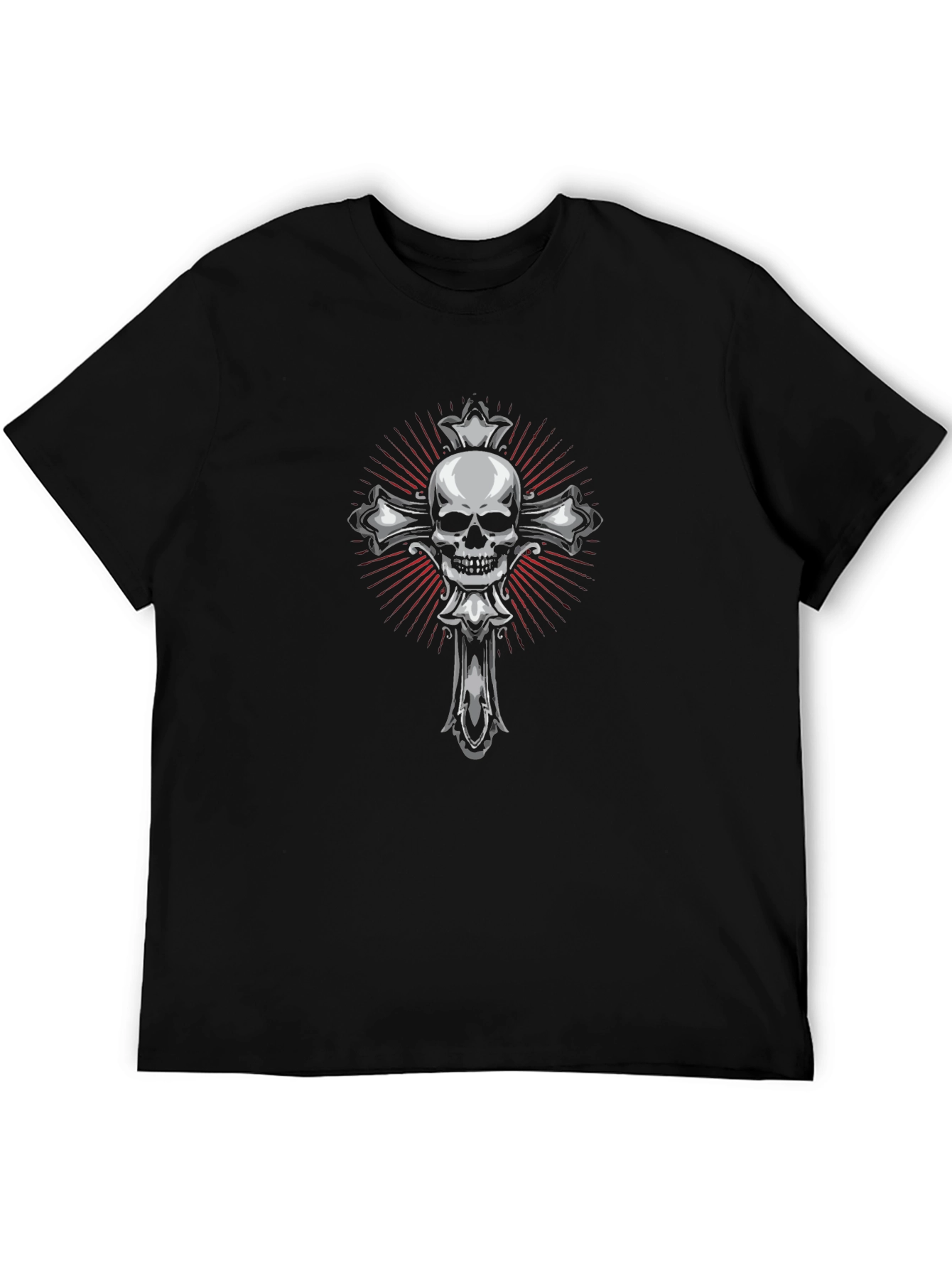 Skull & Cross Graphic T-Shirt - Dark Gothic Tee