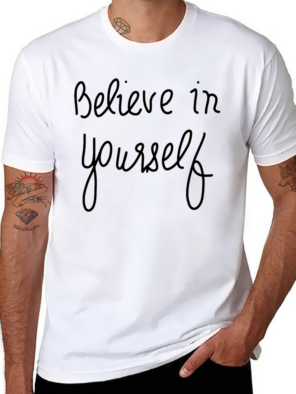 Believe In Yourself Black Graphic Tee