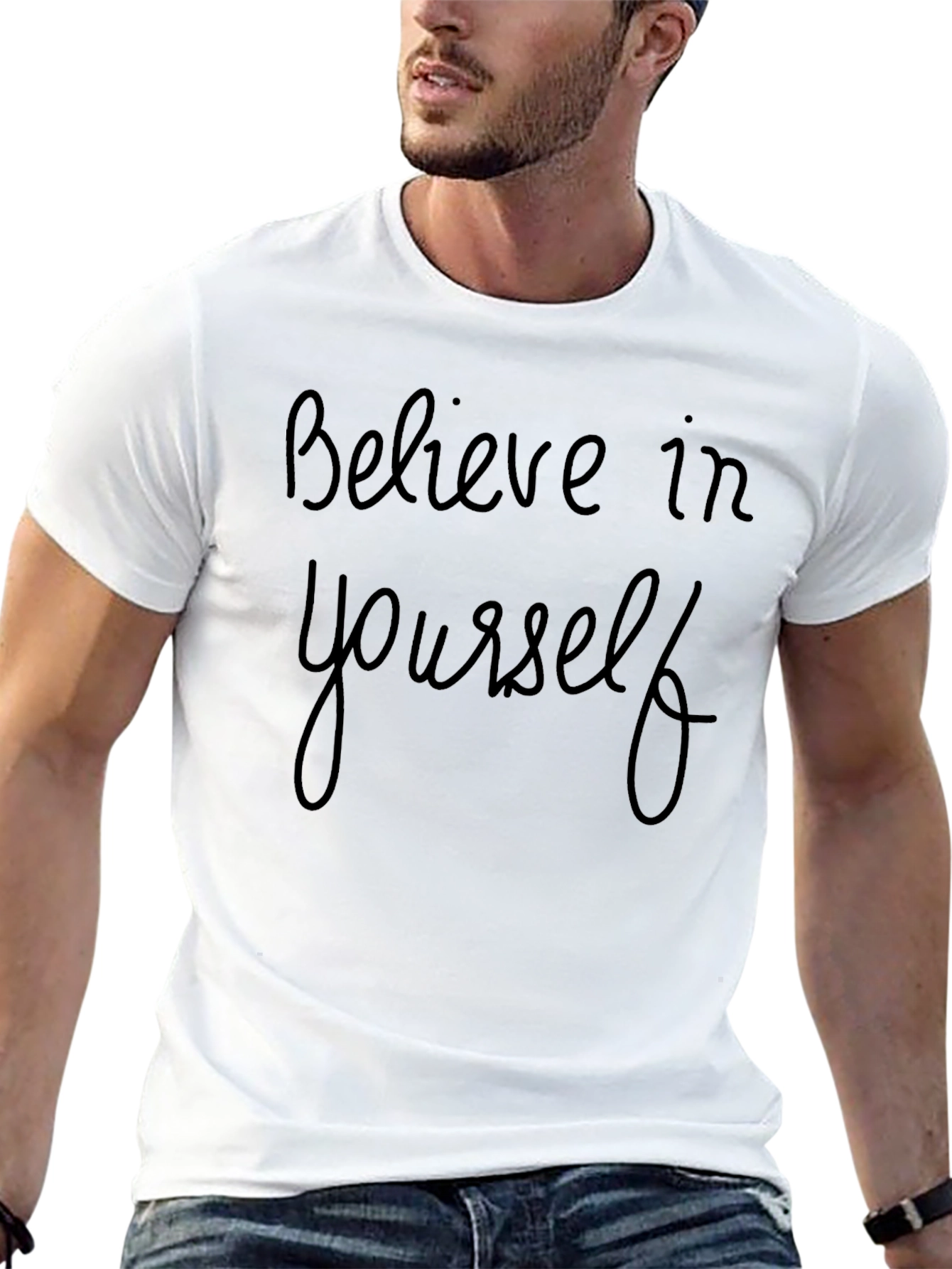 Believe In Yourself Black Graphic Tee