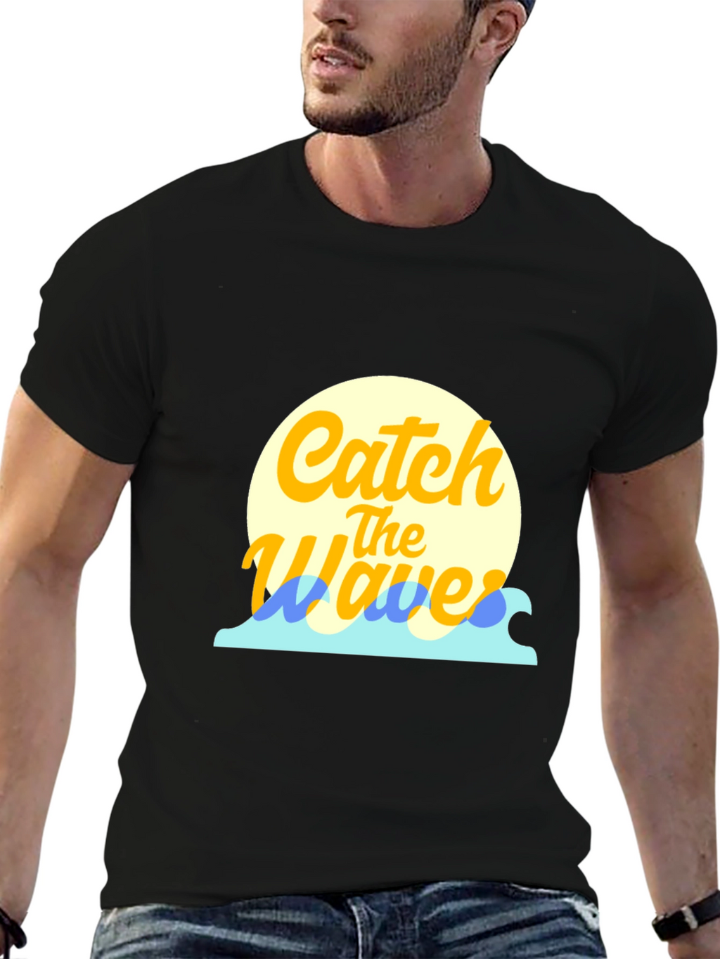 Catch the Waves Graphic Tee - Black