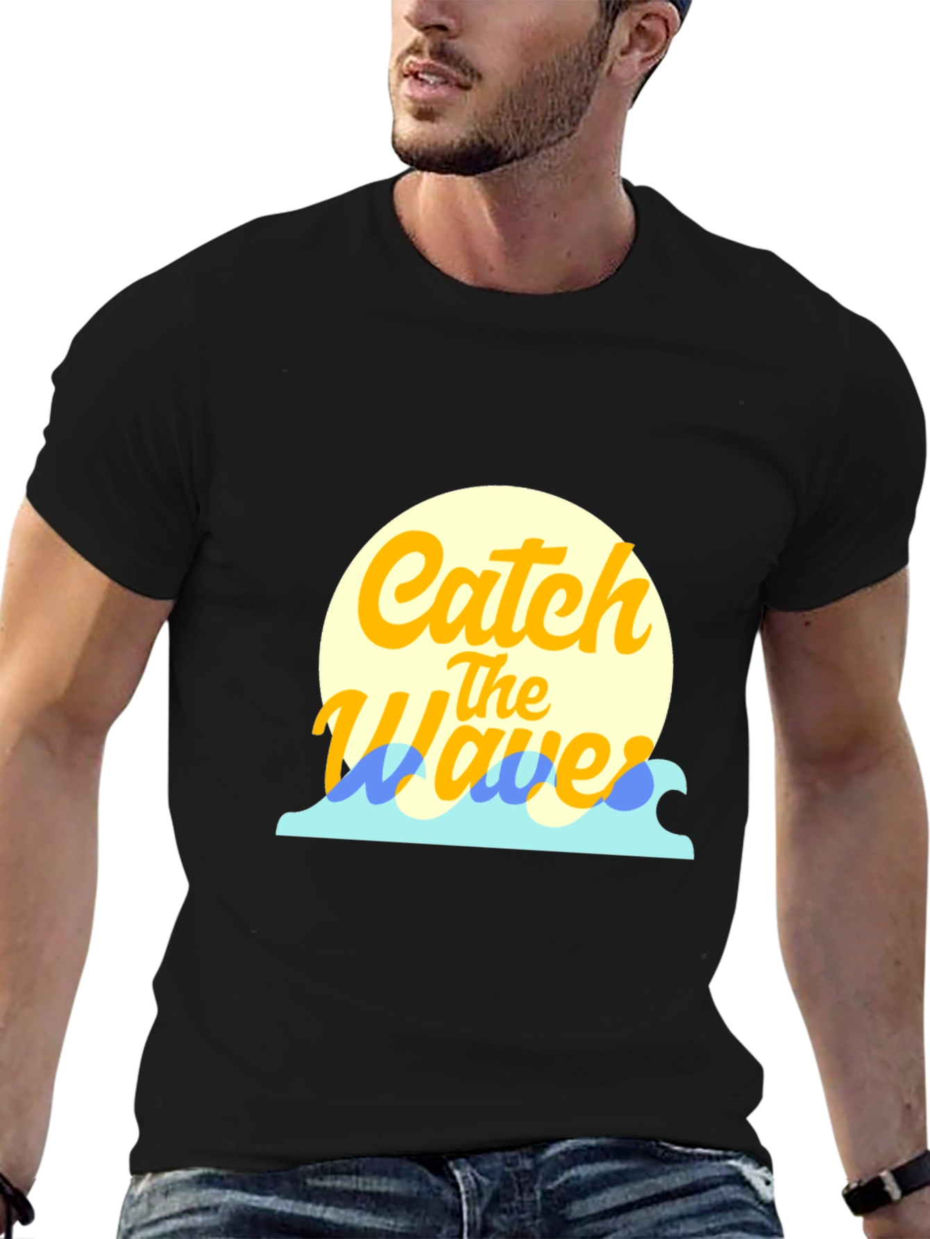 Catch the Waves Graphic Tee - Black