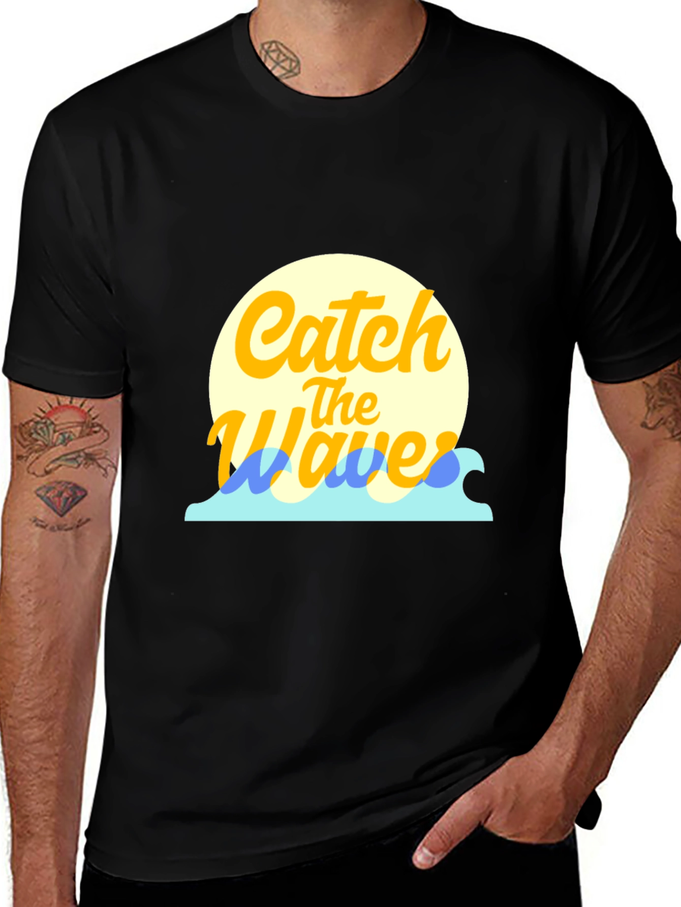Catch the Waves Graphic Tee - Black