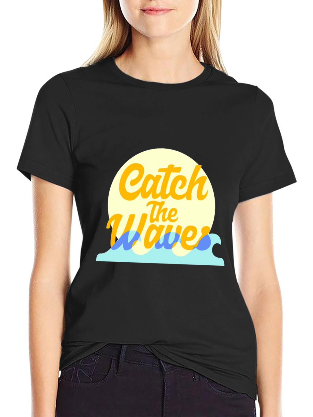 Catch the Waves Graphic Tee - Black