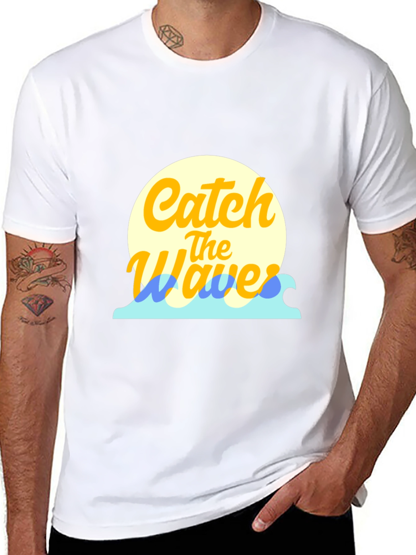Catch the Waves Graphic Tee - Black