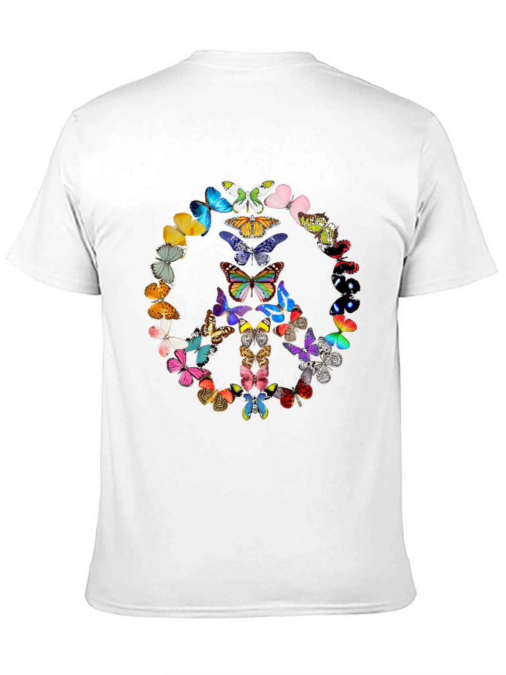 Butterfly Peace Sign Graphic Tee - Black