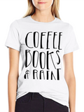 Coffee Books & Rain Black T-Shirt