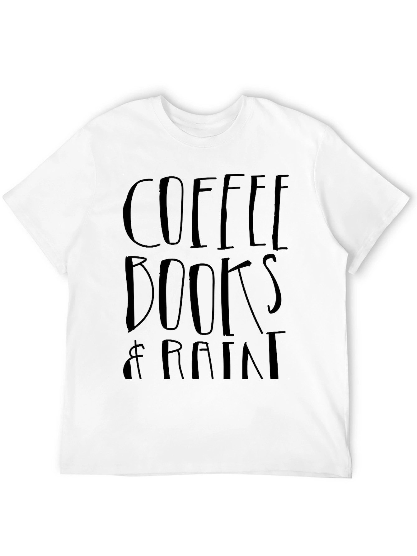 Coffee Books & Rain Black T-Shirt