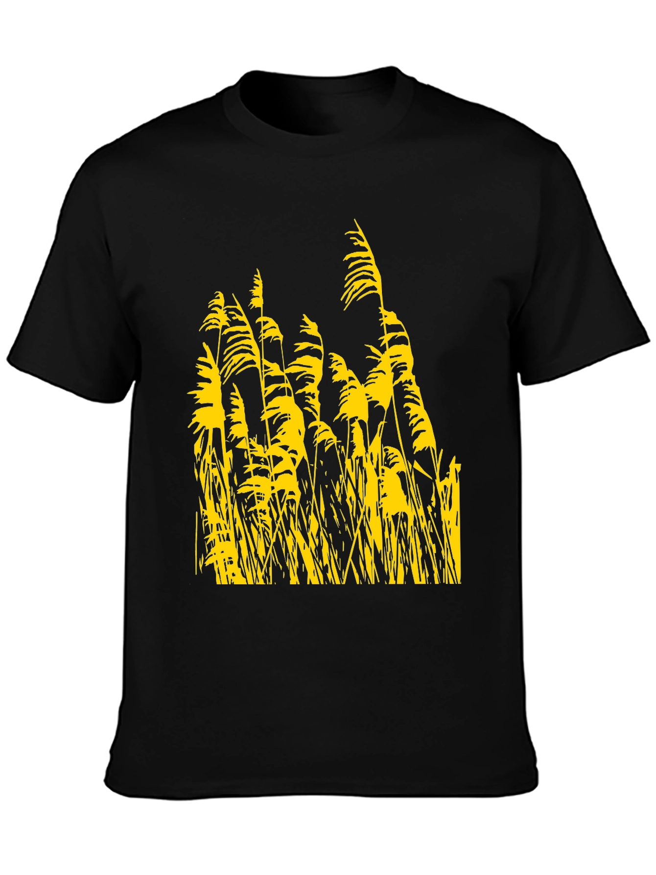 Nature Inspired Tee - Yellow Reeds on Black