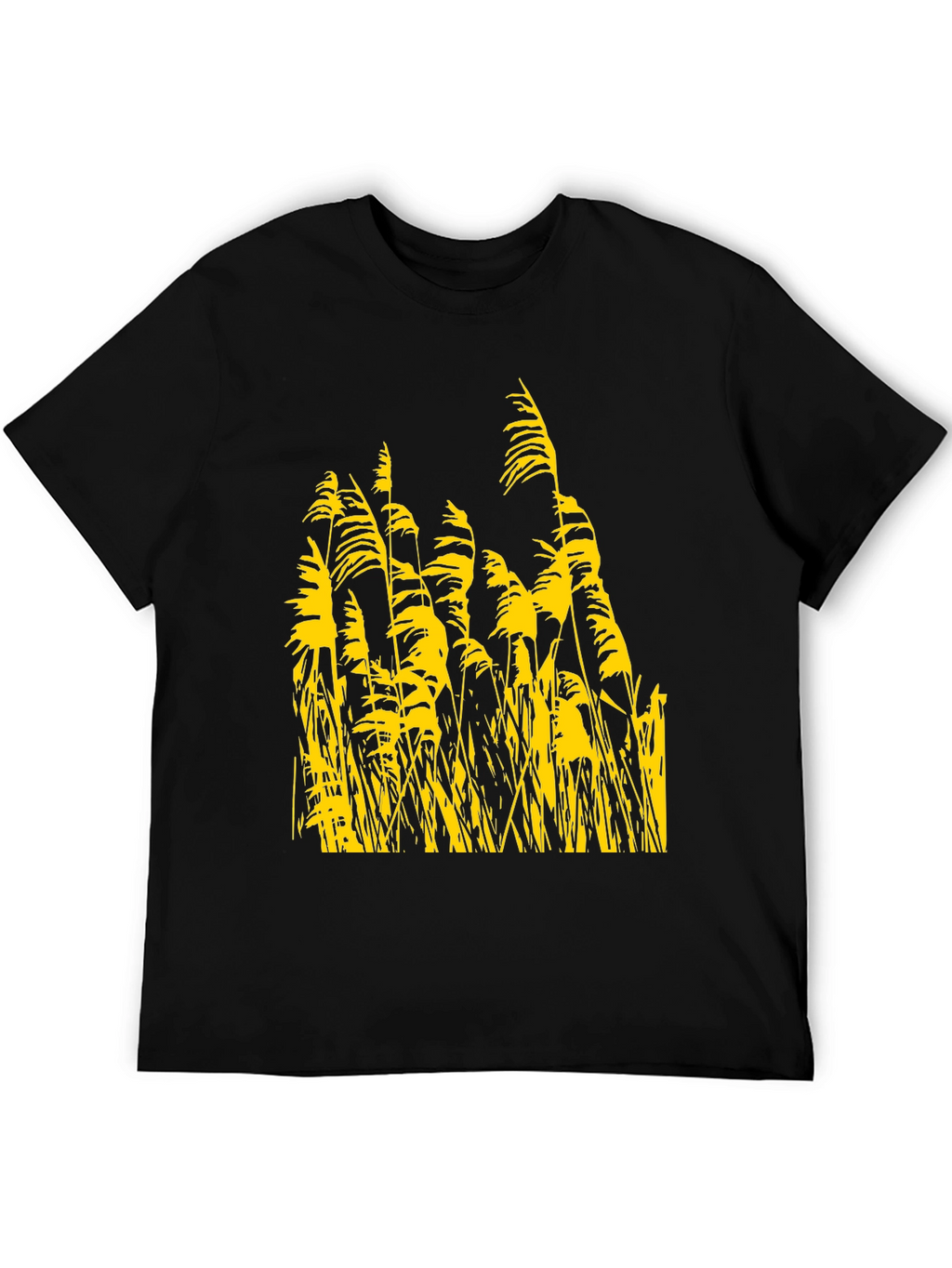 Nature Inspired Tee - Yellow Reeds on Black