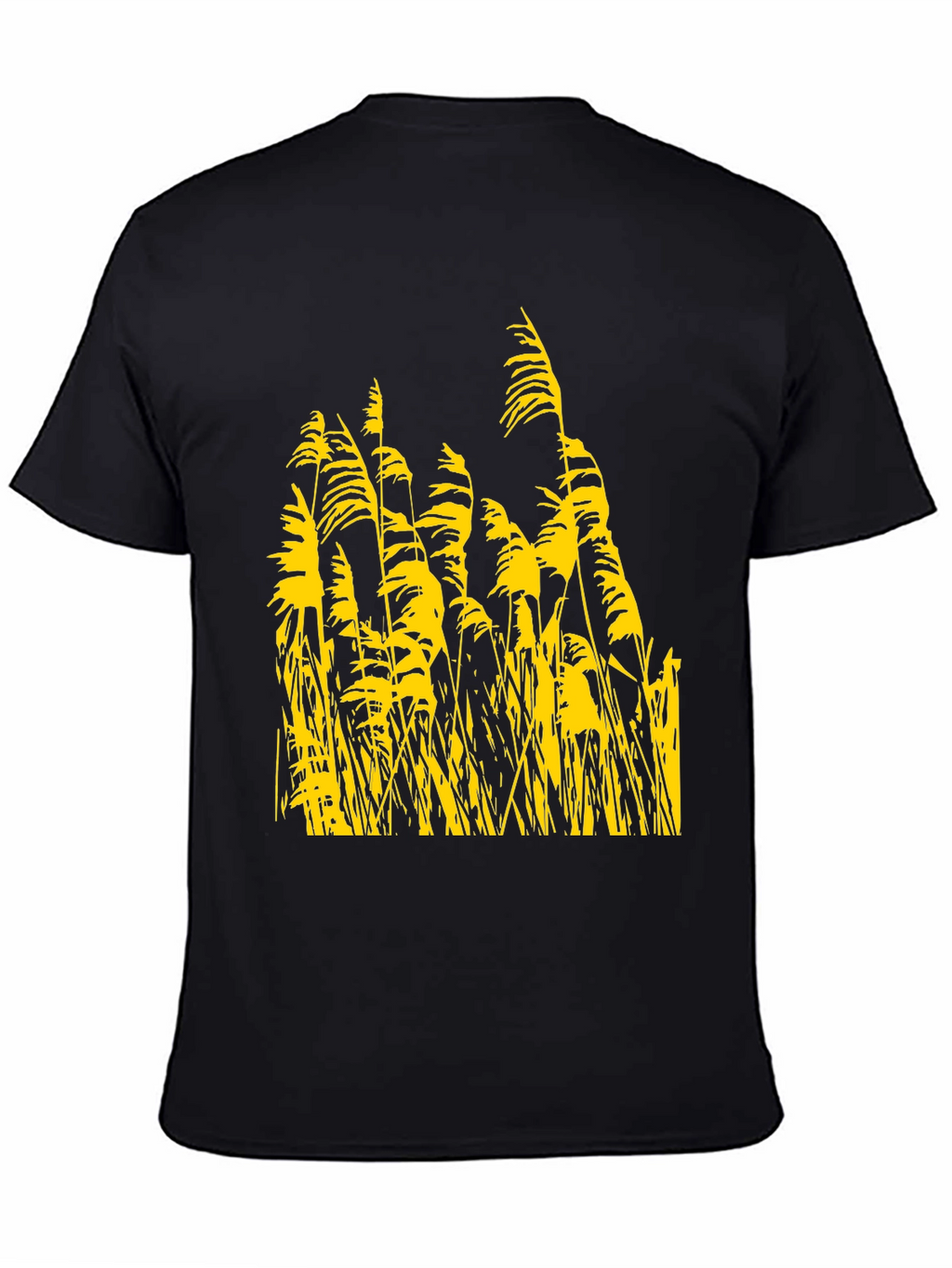 Nature Inspired Tee - Yellow Reeds on Black